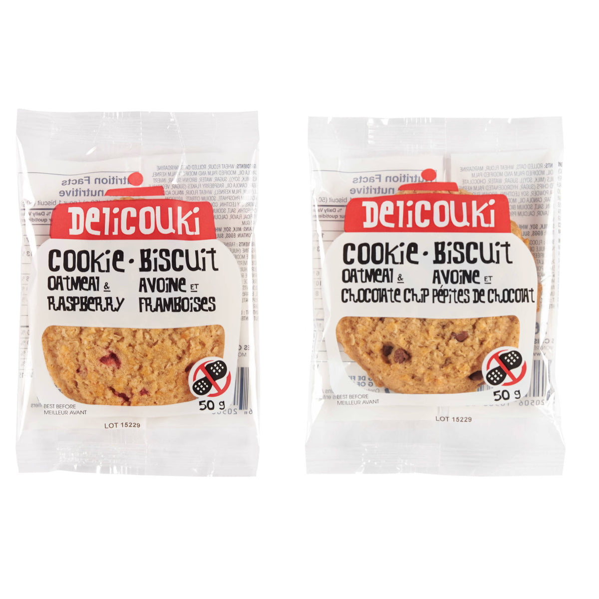 The Duo Box oatmeal raspberry and oatmeal chocolate chip - 24 cookies