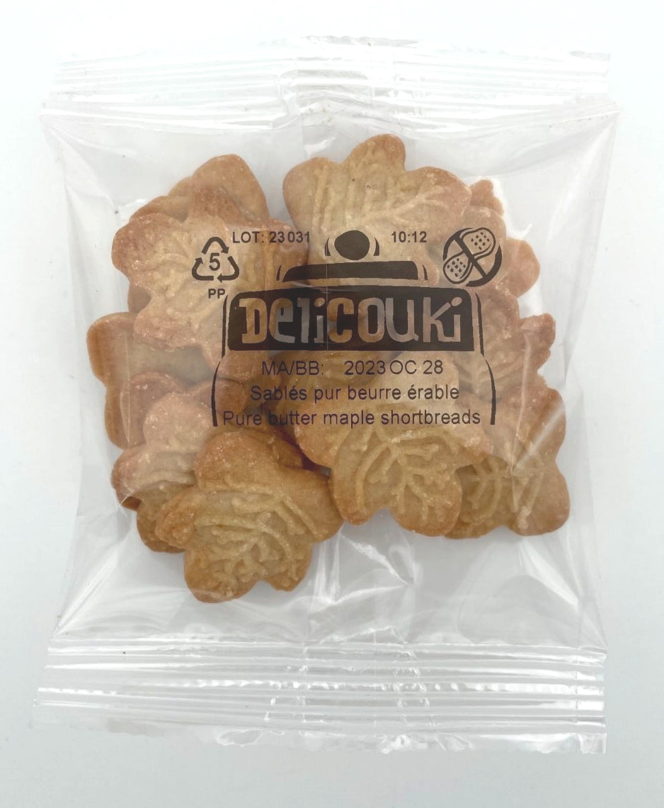 La boite sablés pur beurre feuilles érable - 24 sachets - Delicouki