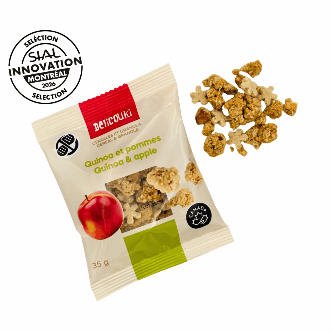 Céréales quinoa et granola aux pommes