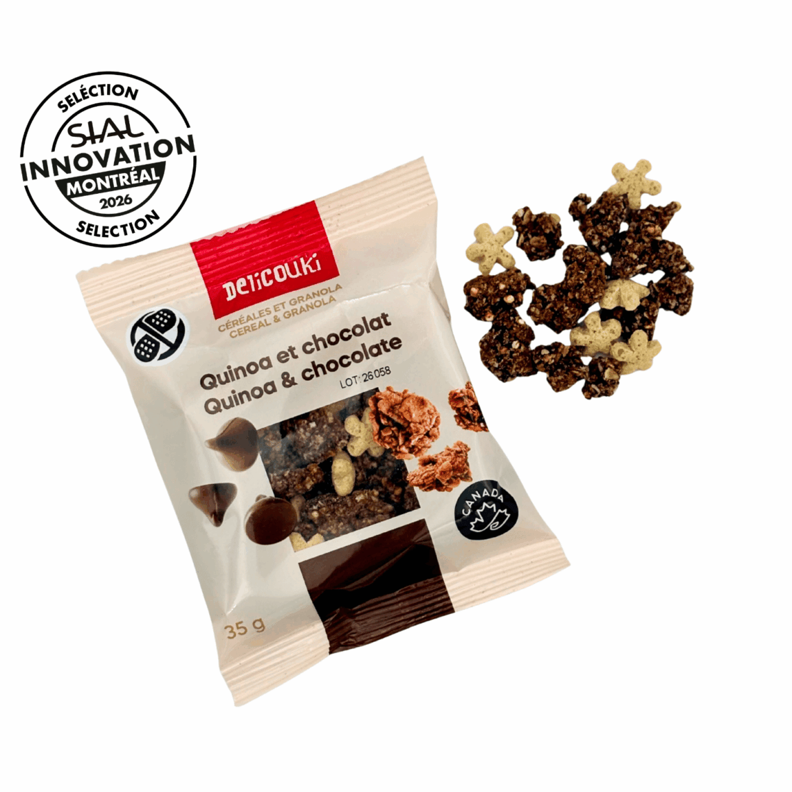 Céréales quinoa et granola au chocolat