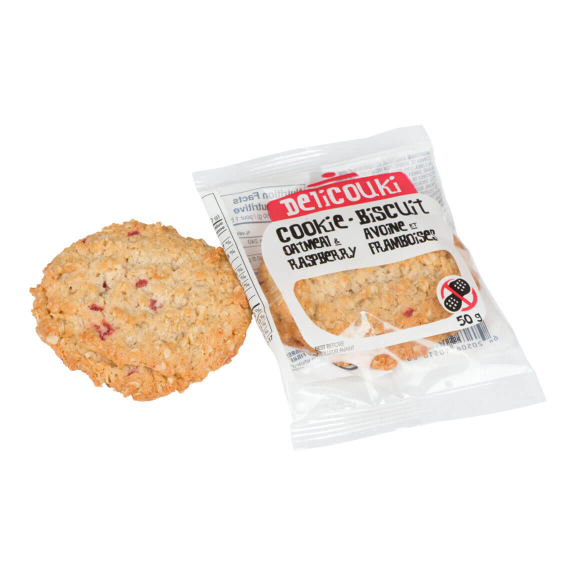 Delicouki - 50g Oatmeal and raspberry cookies