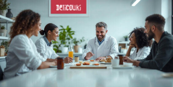 Delicouki team tasting snacks